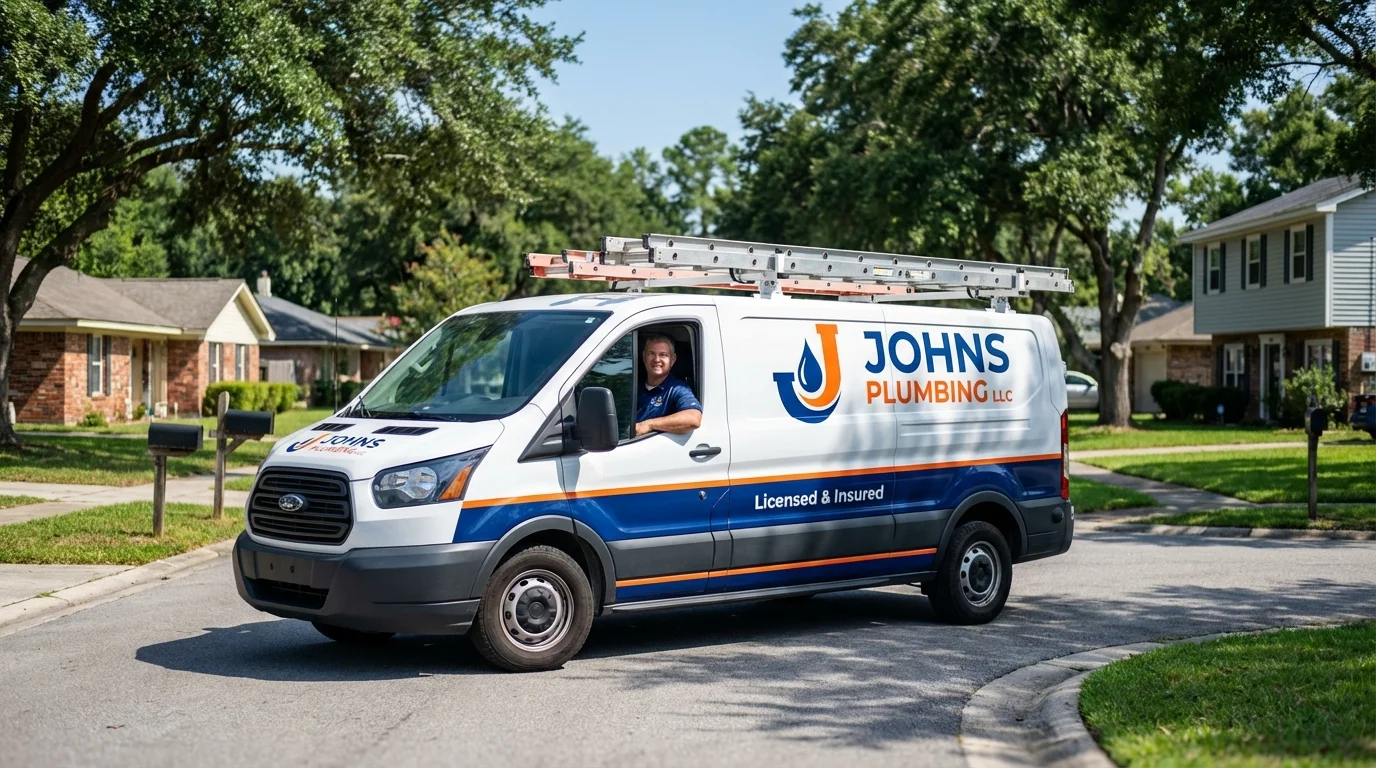 Johns Plumbing LLC service van in Pleasant Prairie, WI